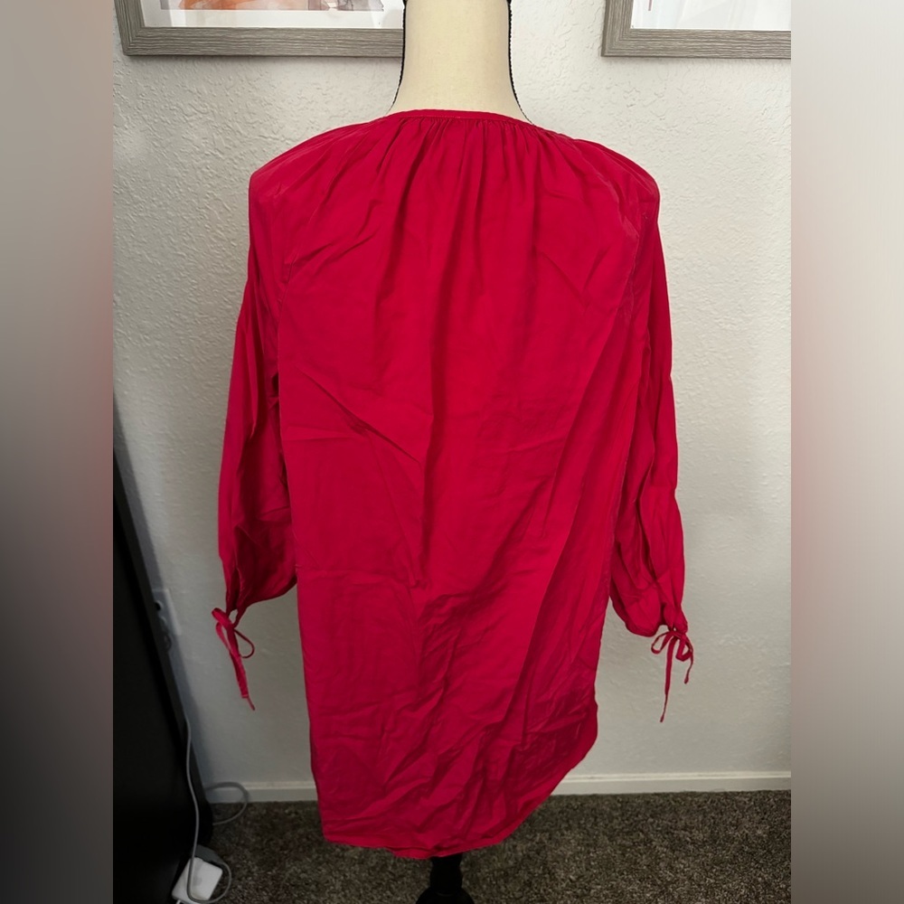 J.Crew Tie-sleeve button-front dress in cotton poplin - Picture 7 of 7